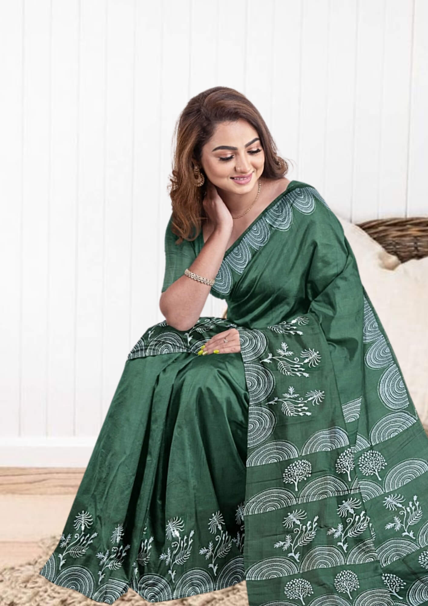 Heirloom Quality: Handpainted Bishnupuri Katan Silk Saree