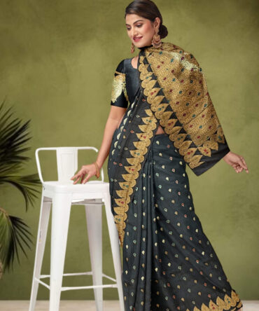 The Allure of Black: Banarasi Katan Silk Saree