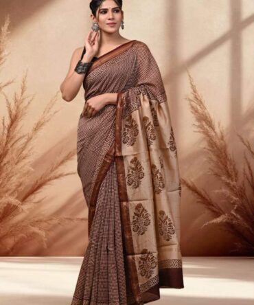 Brown Maheshwari Saree
