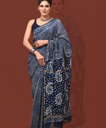 Indigo Maheshwari Saree