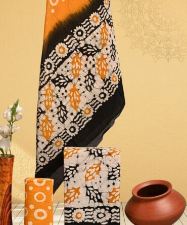 Mustard Baatik Printed Cotton Suit