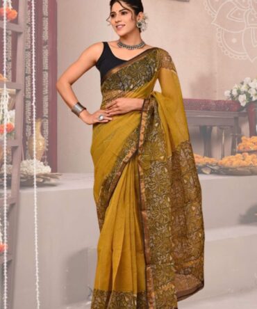 Mustard Love Kota Saree