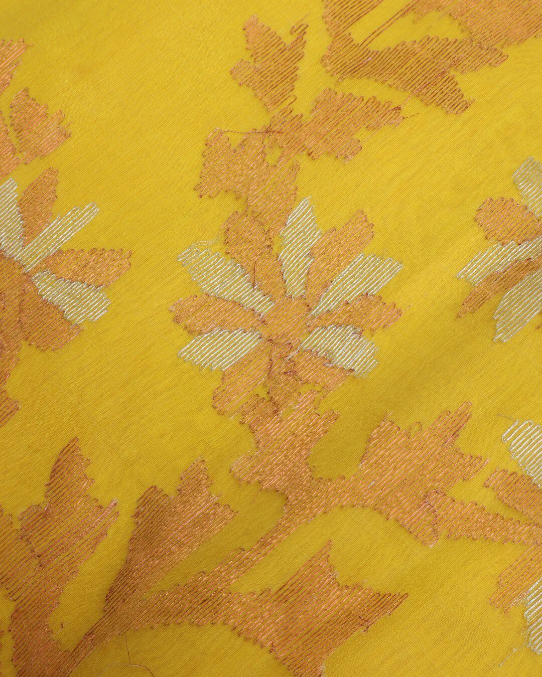 The Sunshine Yellow Handwoven Silk Linen Saree