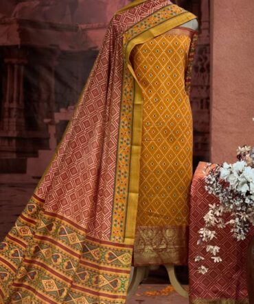 Yellow & Red Patola Silk Suit