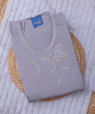 Grey Modal Silk Suit Set: Understated Elegance