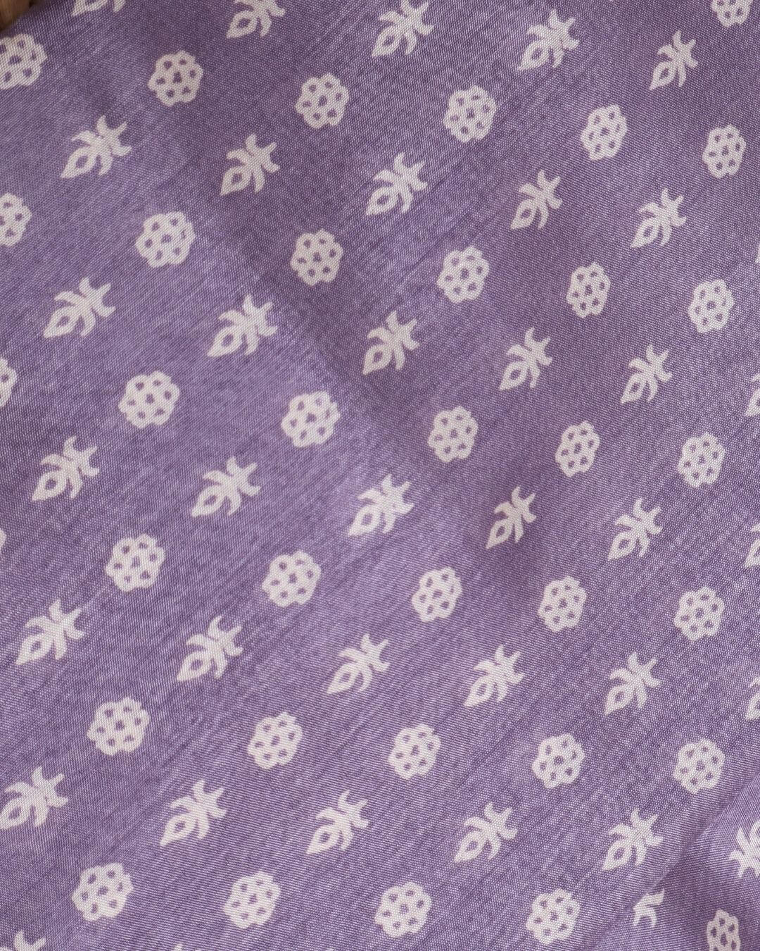 Soothing Mauve Dola Silk Block Printed Saree