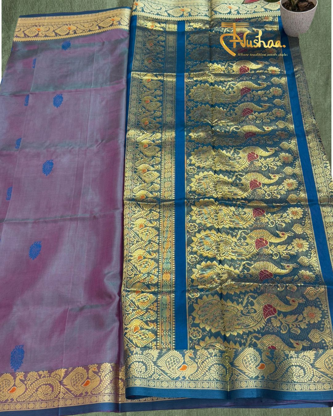The Certified Pure Blue Paithani Silk Saree - Image 3