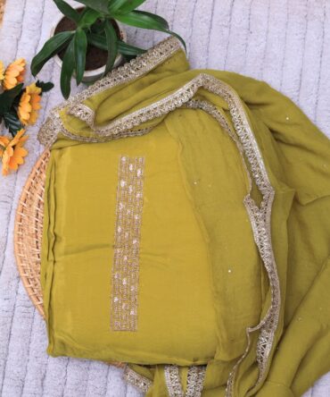 Mehendi Green Satin Silk Suit Set
