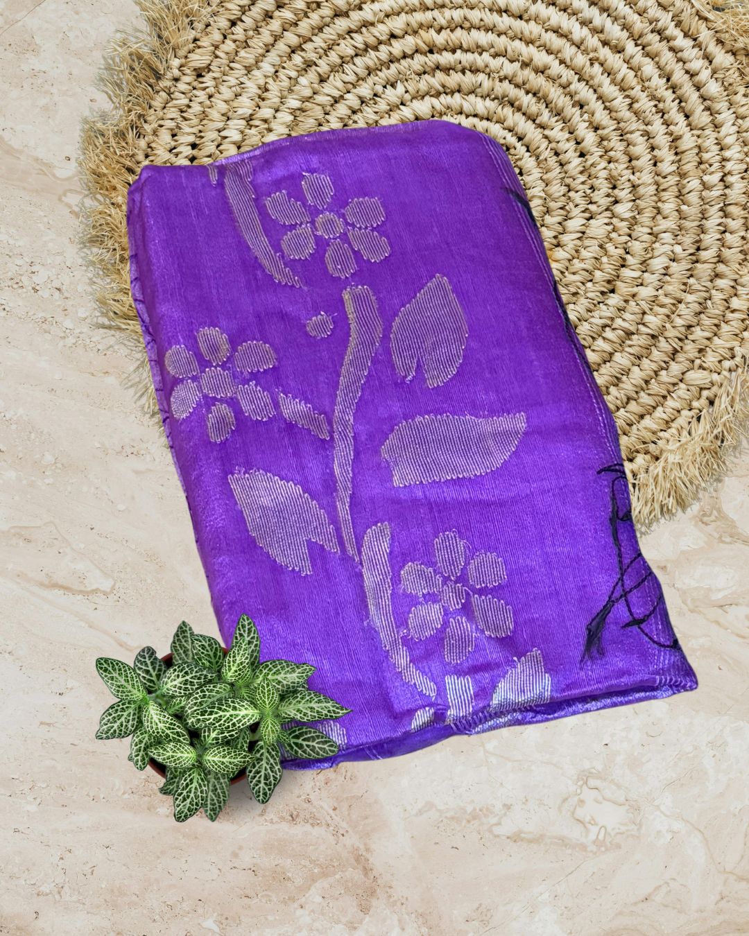Handwoven Zari Leaf Matka Jamdani