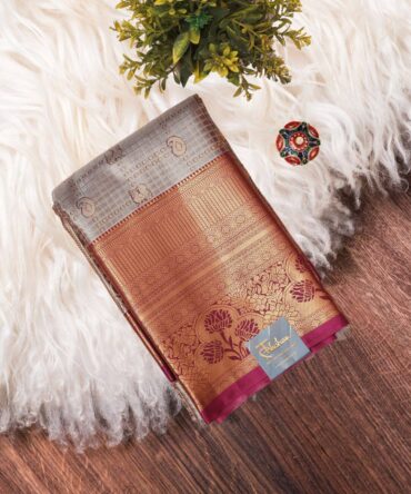 The Steel Grey Kanchipuram Silk Saree: A Statement Festive Ensemble