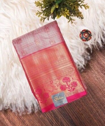 The Dazzling Pink Kanchipuram Silk Saree