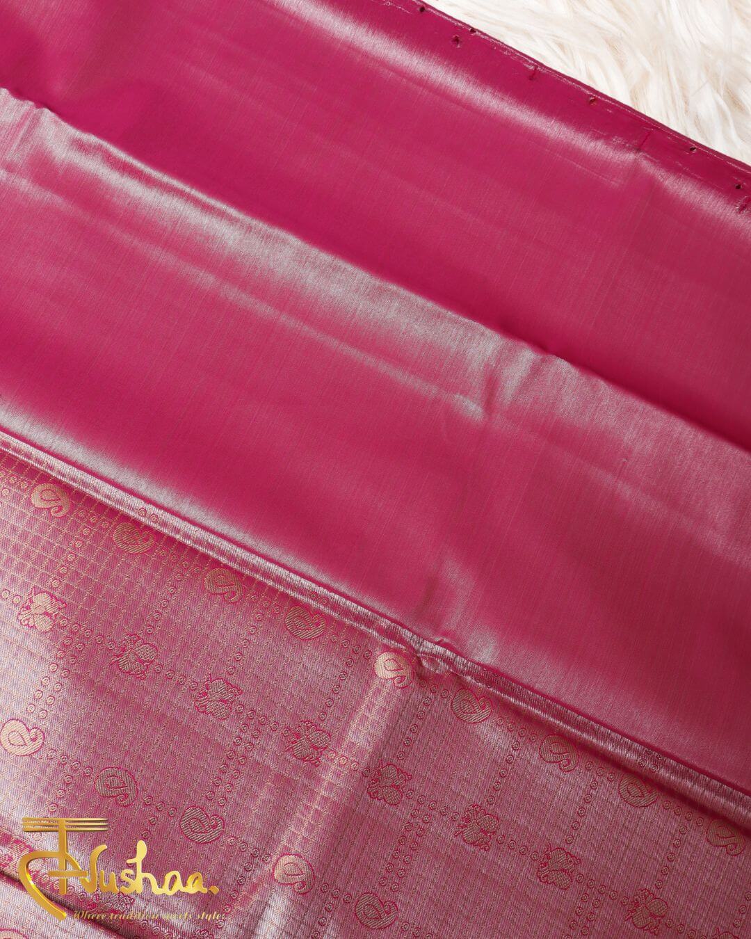 The Dazzling Pink Kanchipuram Silk Saree