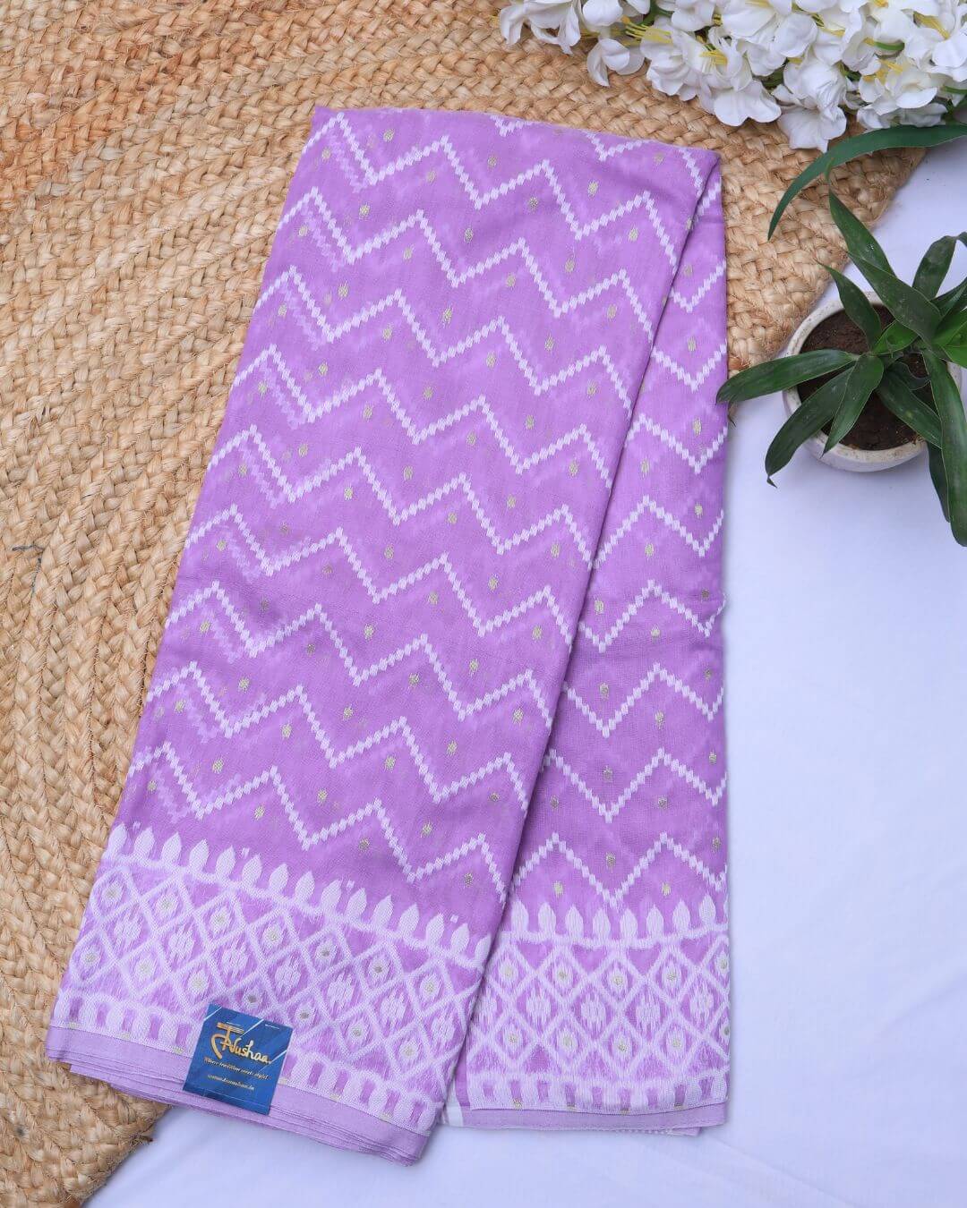 Lavender Dream: Semi Dhakai Jamdani Cotton Saree