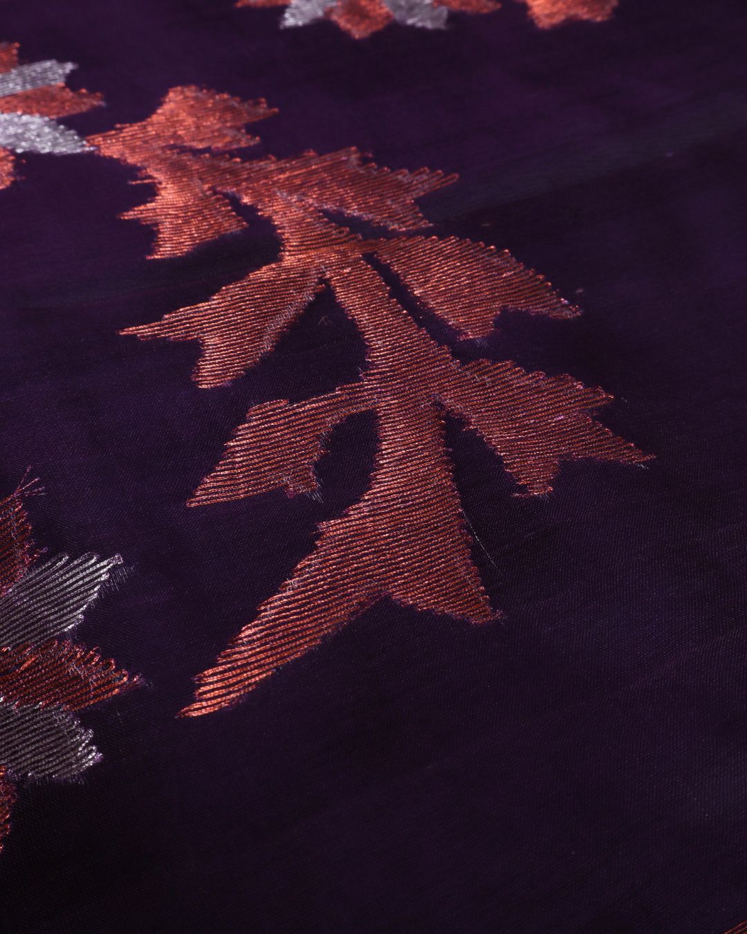 Exquisite Purple Handwoven Silk Linen Saree