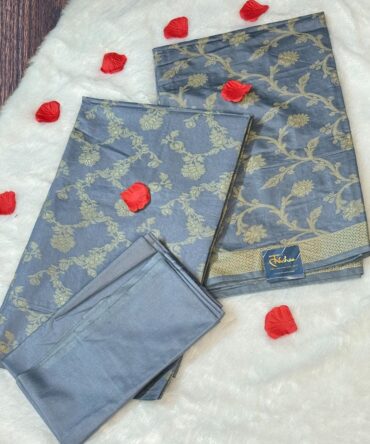 Grey Benarasi Silk Suit
