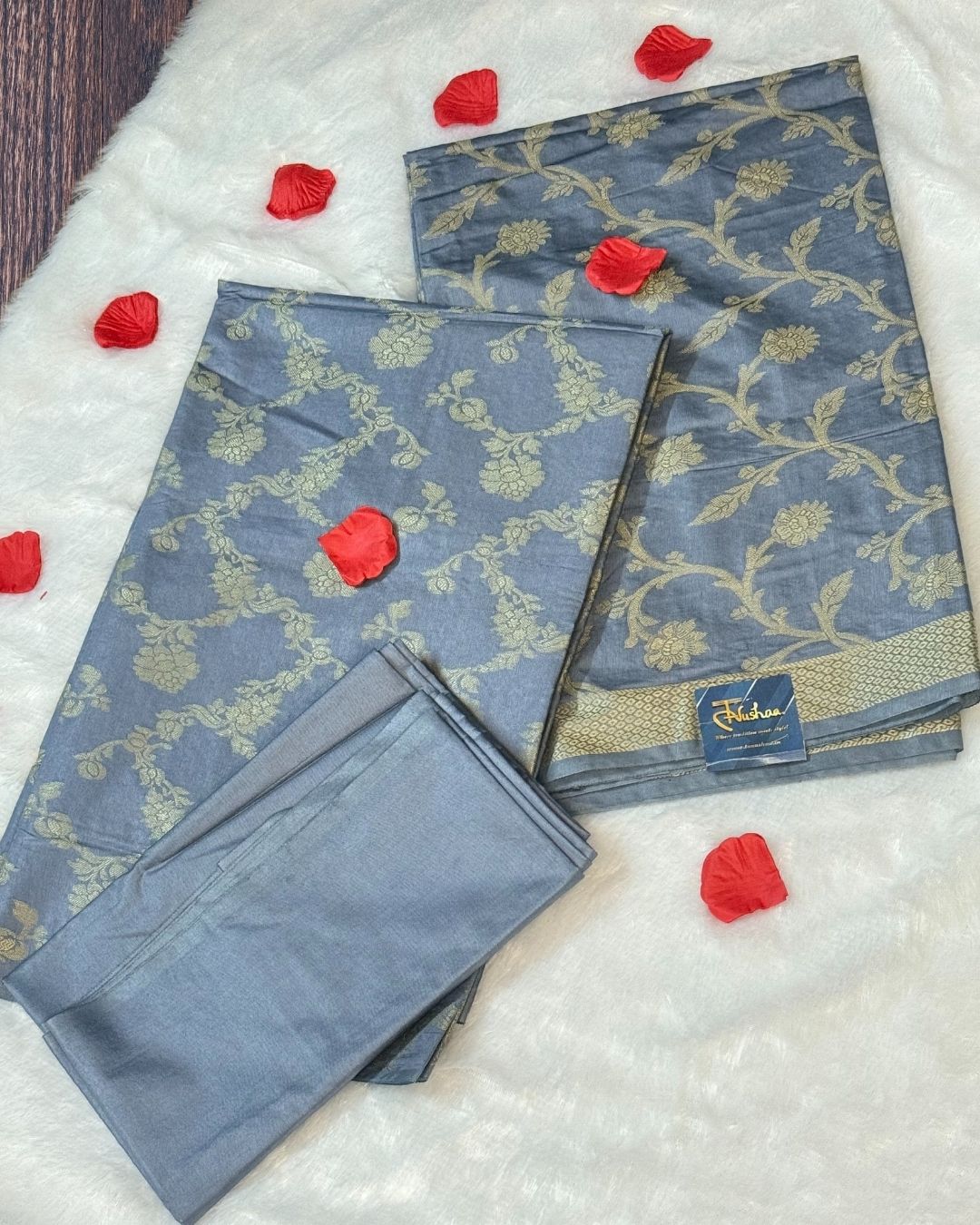 Grey Benarasi Silk Suit