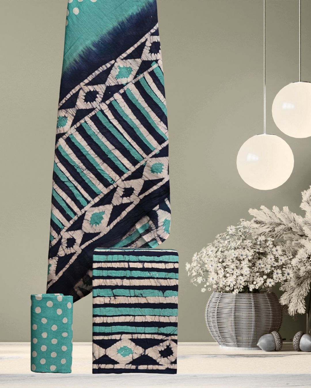 Summer Pick: Blue & Black Batik Cotton Suit Set