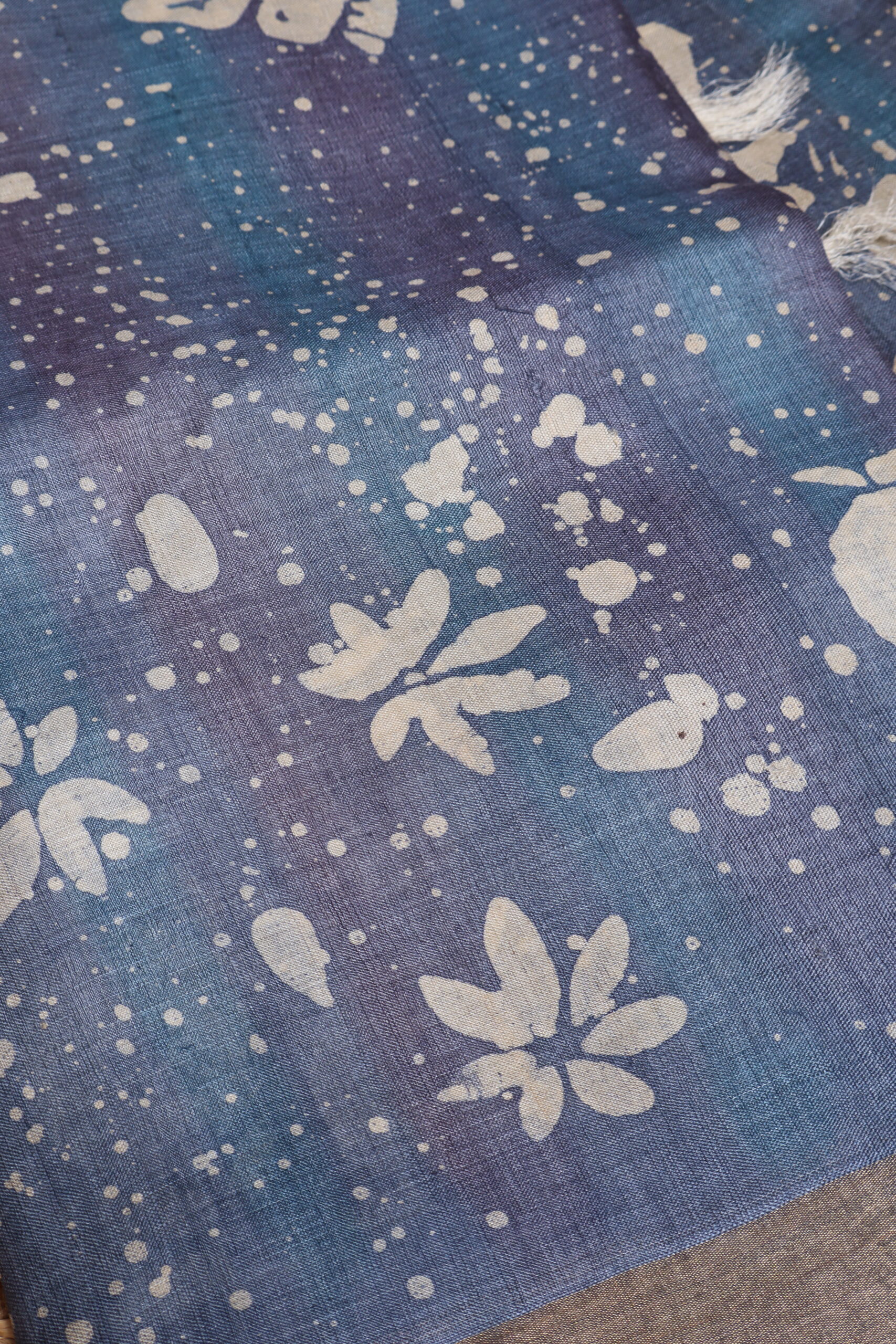 Powder Blue Handpainted Gachi Tussar