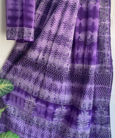 Violet Ethereal Mul Cotton Saree