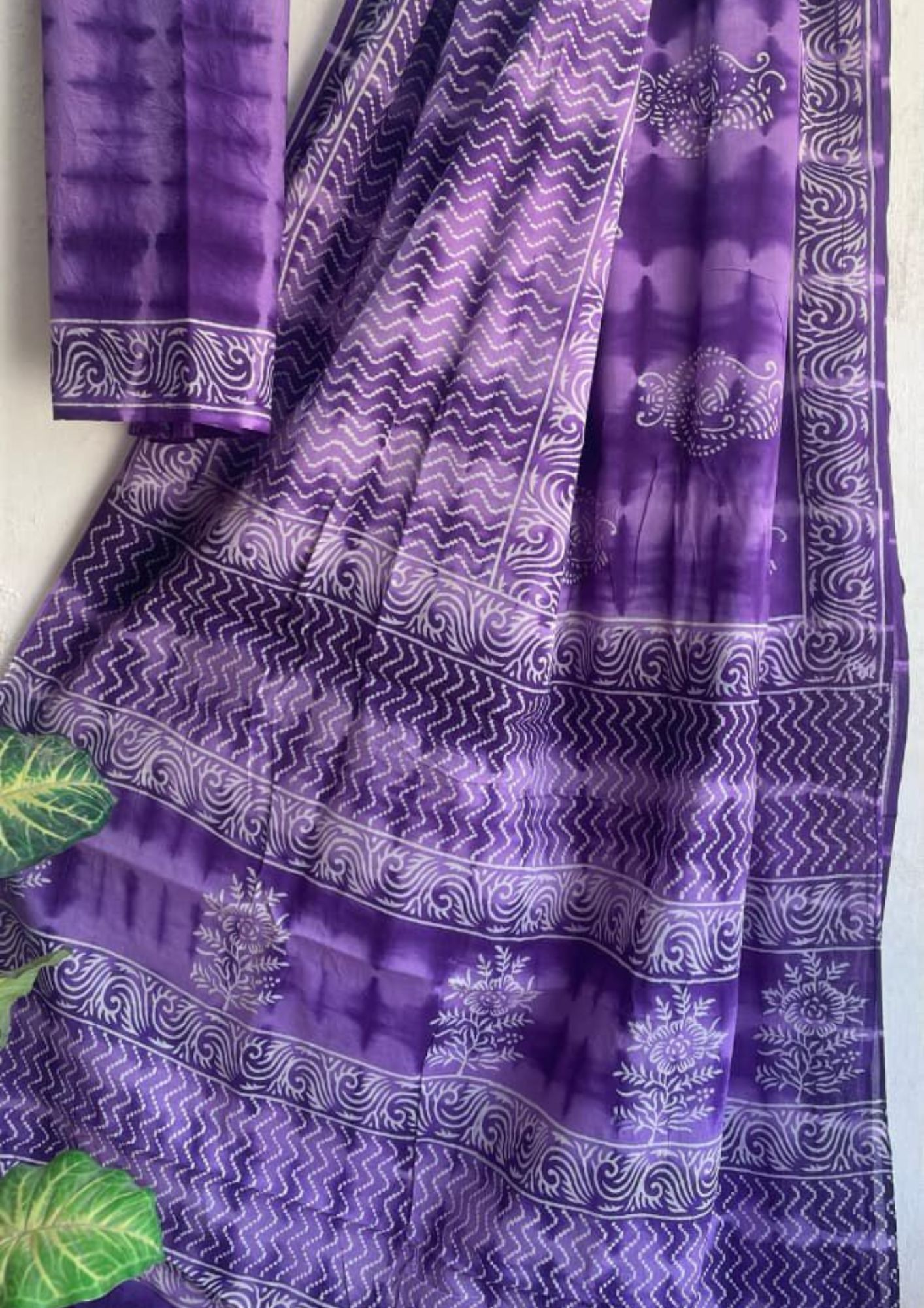 Violet Ethereal Mul Cotton Saree