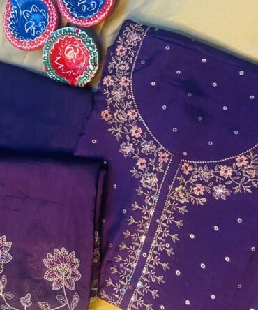 Midnight Grape Banarasi Silk SuitSet