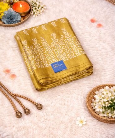 Sunshine Yellow Semi Dola Silk Saree