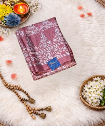 Peach Petal Semi Dola Silk Saree