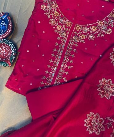 Fuchsia Banarasi Silk Suit Set