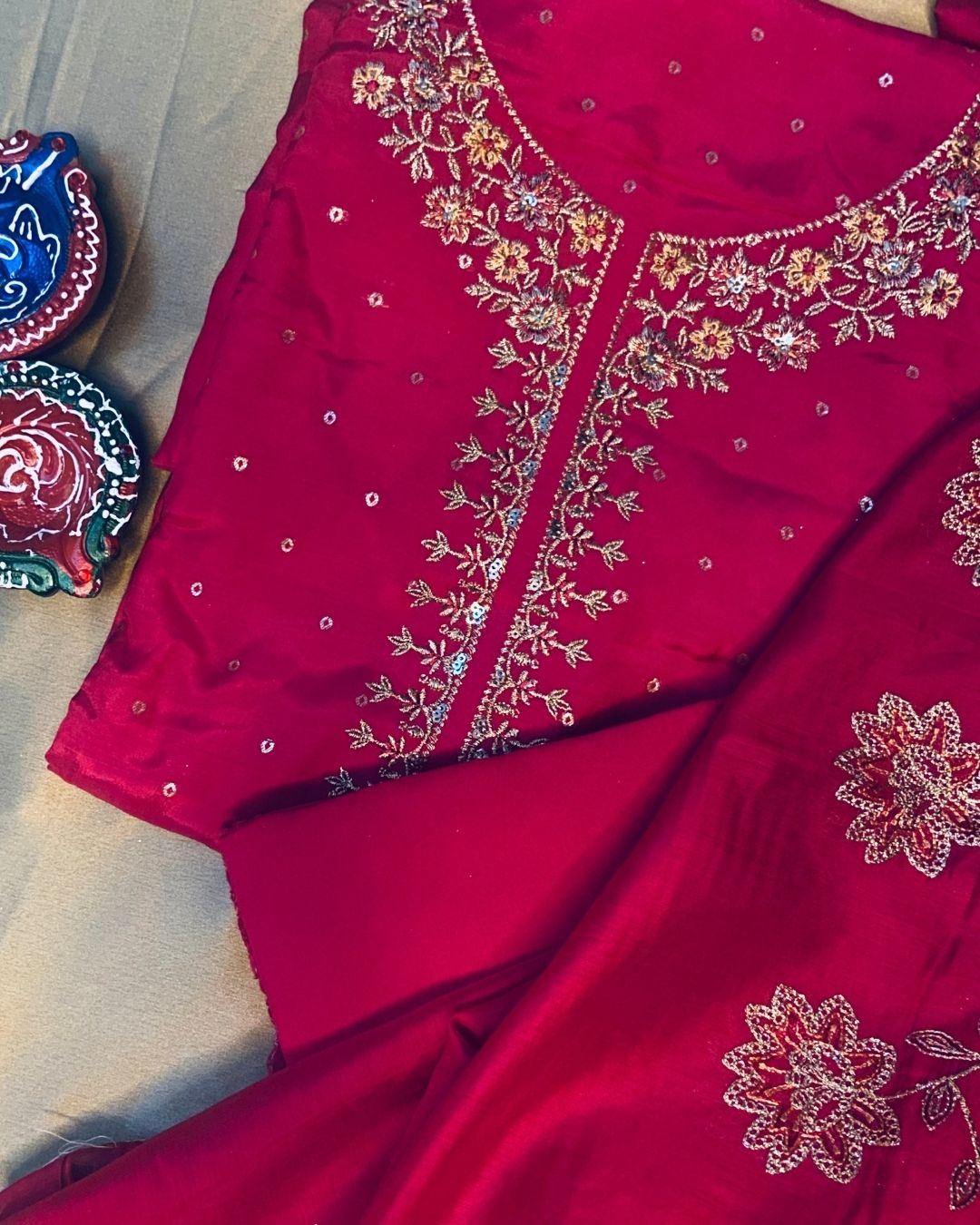 Fuchsia Banarasi Silk Suit Set