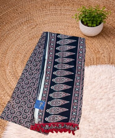 Deep Black Kalamkari Block Print