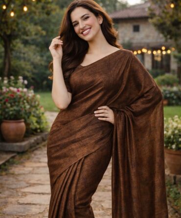Earthy Opulence Copper Raga Tissue Saree
